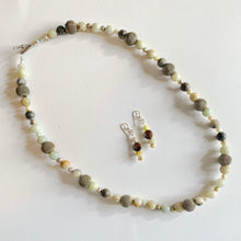 Amazoneite Necklace Set with Matching Pearl Earrings