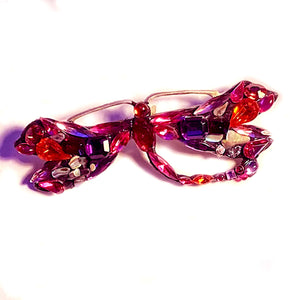 Sparkly Large Red Butterfly Brooch by Annie Sherburne