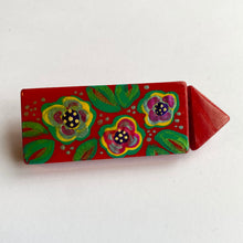 HAndmade and Handpainted wooden Brooch 