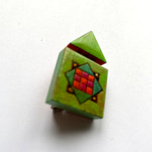 Tiny Light Green Wooden Brooch