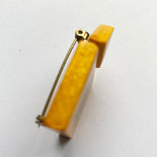 Handmade Wooden Brooch from the side 