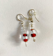 Artisan matching earrings to clear red squiggle necklace set by CMS Jewellery