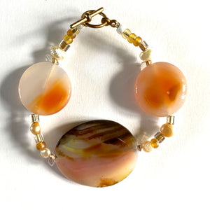 Agate Disc Necklace Set - Bracelet back