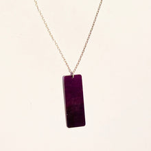 thistle Pendant on Chain - revers ein rich purple