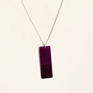 thistle Pendant on Chain - revers ein rich purple
