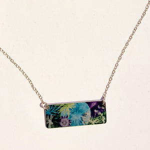 Lateral Thistle Pendant on Chain Necklace.