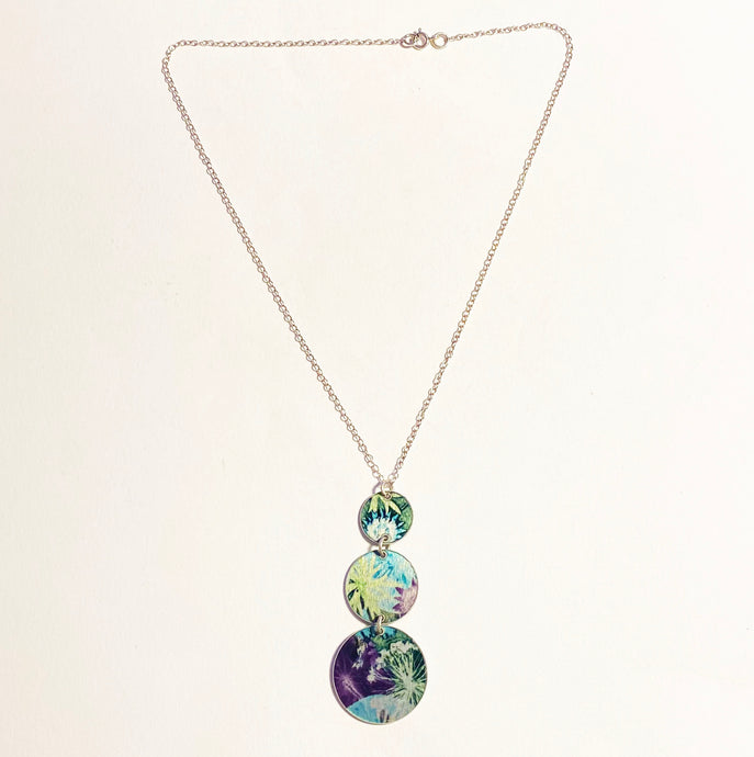 Triple Disc Drop Pendant on Cain by Gillian Arnold