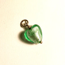 Glass Heart Pendant with Silver mount