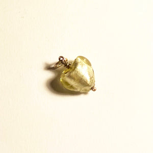 Glass Heart Pendant with Silver mount