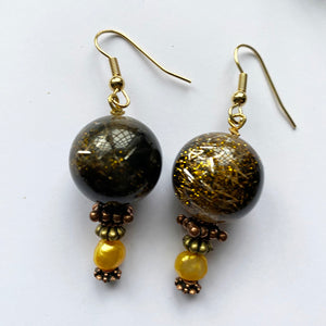 Artisan Earrings to match Brown Gold Necklace 2pce sett