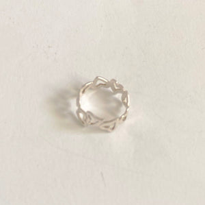 Sterling Silver "ring of hearts"  Ring - Size N