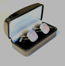 Boxed Sparkly Dichroic Clear Glass Cufflinks by Koru Glass