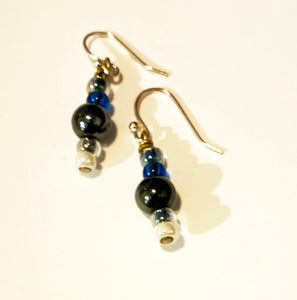 Earrings that are part of Long Bead Necklace Set by CMS Jewe;llery
