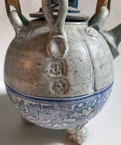 Artisan Pottery - Unique Ceramic Teapot with bamboo handle made by Mike Goddard