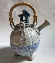 Artisan Pottery - Unique Ceramic Teapot with bamboo handle made by Mike Goddard