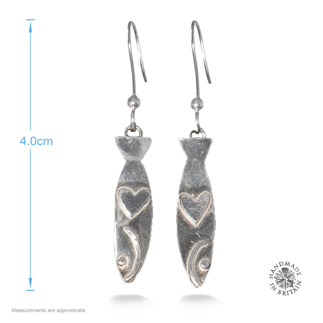 Silver Sardine Earrings