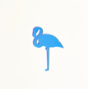 Perspex Flamingo Brooch - Turquoise