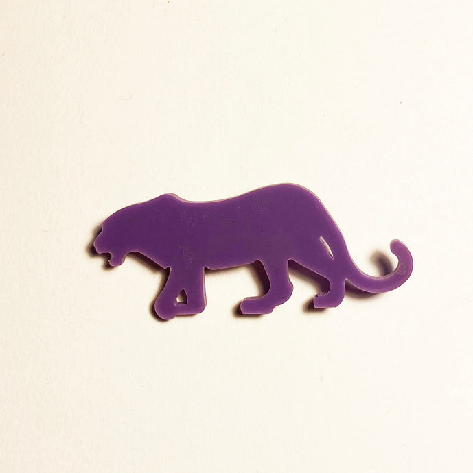 Perspex Panther Brooch in Purple