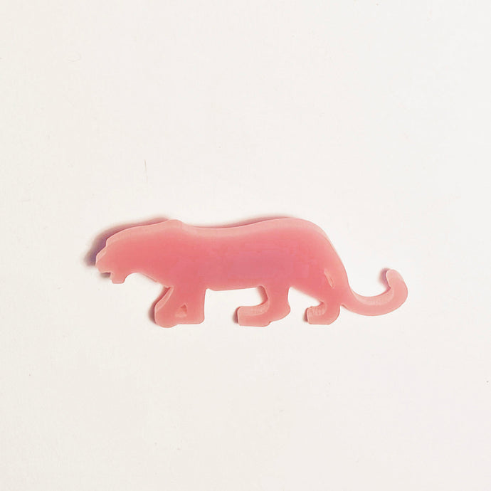 Perspex Panther Brooch - Baby Pink