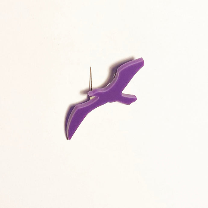 Perspex Seagull Brooch - Purple