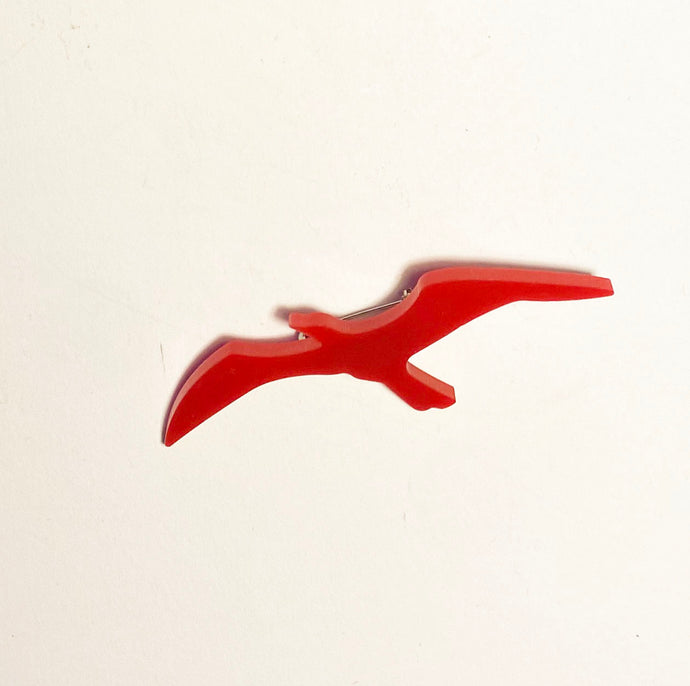 Perspex Seagull Brooch - Red
