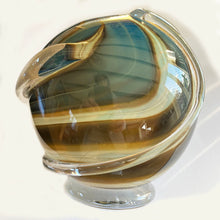 Peter Layton Glass Orb with Clear Glass Trails 2