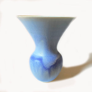 Soft Blue Matt Hair glazed Flared Vase by Phylis Dupuy