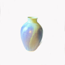 Ceramic Soft Satin Blue and Turquoise Bottle shaped vase - second