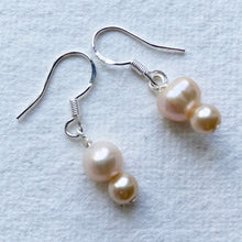 Pinky Big Flat Pearl necklace 2pce set
