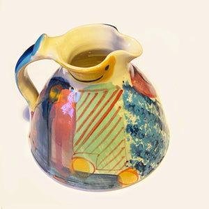 Wide based handprinted jug by Richard Wilson