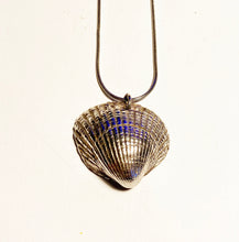 Silvered Electro-plated Cockle Shell  Pendant on Chain, West Wittering