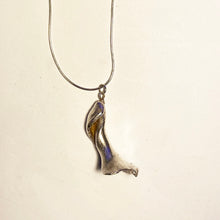 Silvered Electro-plated Worn Welk Shell  Pendant on Chain - Bracklesham Bay