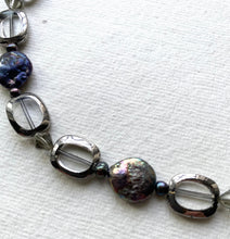 Unique Round pearl and silvery bead necklace