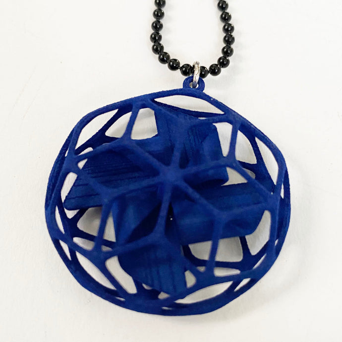 Bue 3D windmill in a cage pendant