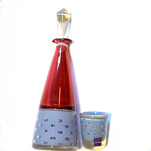 Cranberry and Grey Spots Condiment Set by Stuart Ackroyd