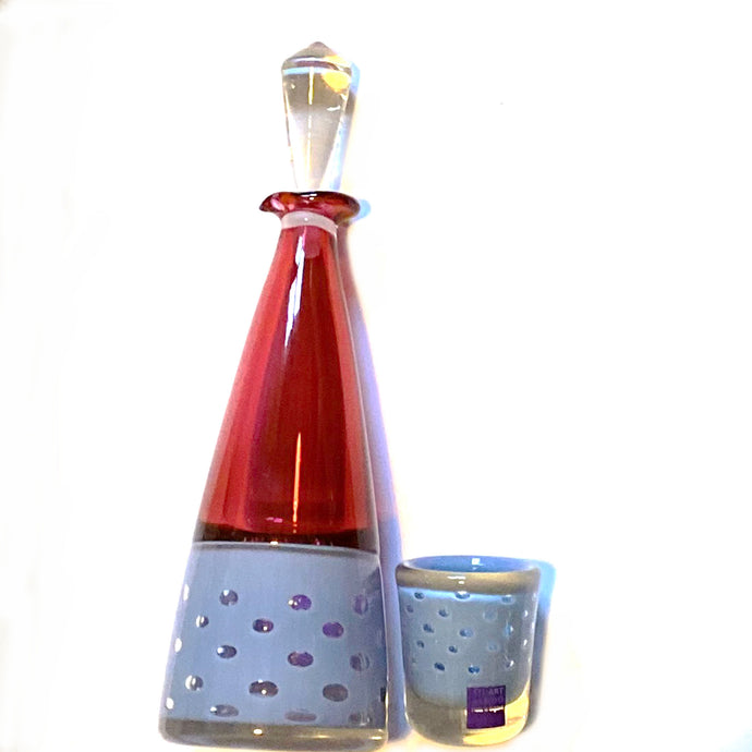 Cranberry and Grey Spots Condiment Set by Stuart Ackroyd