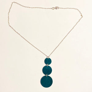 Triple Disc Necklace on chain by Gillian Arnold - Turquoise Back