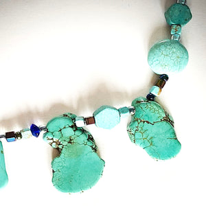 Detail of Turquoise in Chunky Necklace Set by CMS Jewellery