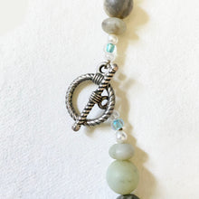 Artisan Necklace - Amazonite, Pearl and Wire Basket Necklace 2pce Set by Caroline Salmon