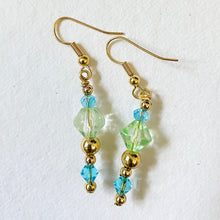 Artisan Necklace -  "Egyptian" Choker with Earrings Necklace 2pce Set - Turquoise glass with gilt highlights
