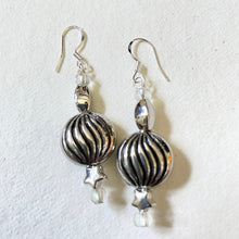 Artisan Silvery Beads with hearts, glass bead and pearl 3pce necklace set by Caroline Salmon