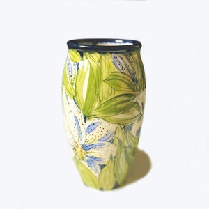 Ceramic Vase - Yellow Lily Design by Shelton Pottery
