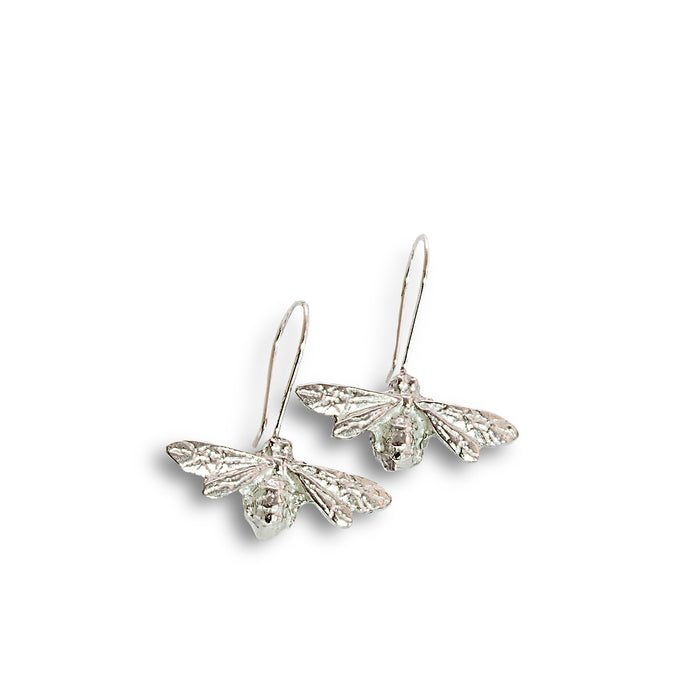 Pewter Bee Drop Earrings by Glover and Smith