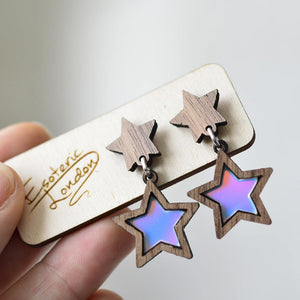 Star Stud Earrings in Hand  Mauve Pink