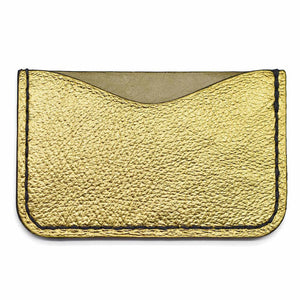 Gold Back of Metallic Leather Card Holder