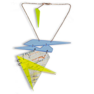 Snazzy Modern Colourful Retro Necklace with Perspex by Lizzie Weir