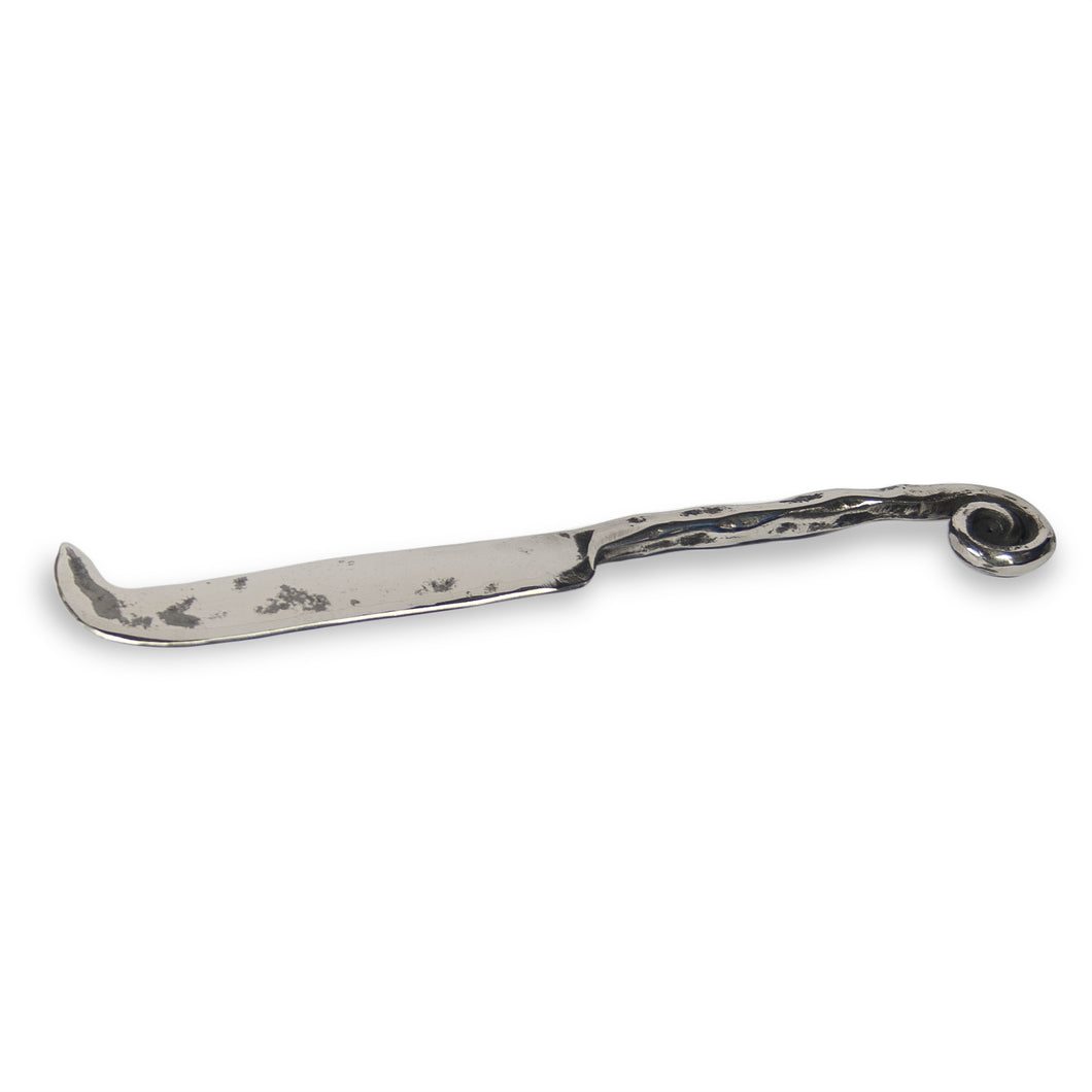 Wrought Metal Cheese Knife - Curled End