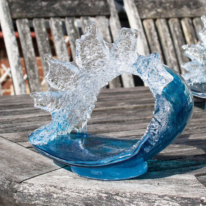 Small Blue Glass Wave by Richard Glass