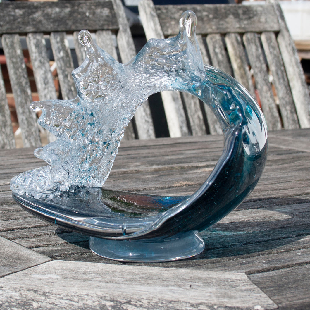 Unique Glass Wave - Rich Turquoise Curling Surfers Wave