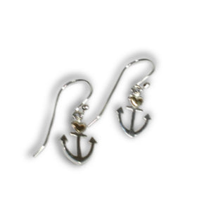Anchor and Heart Sterllng Drop Earring Jewellery 